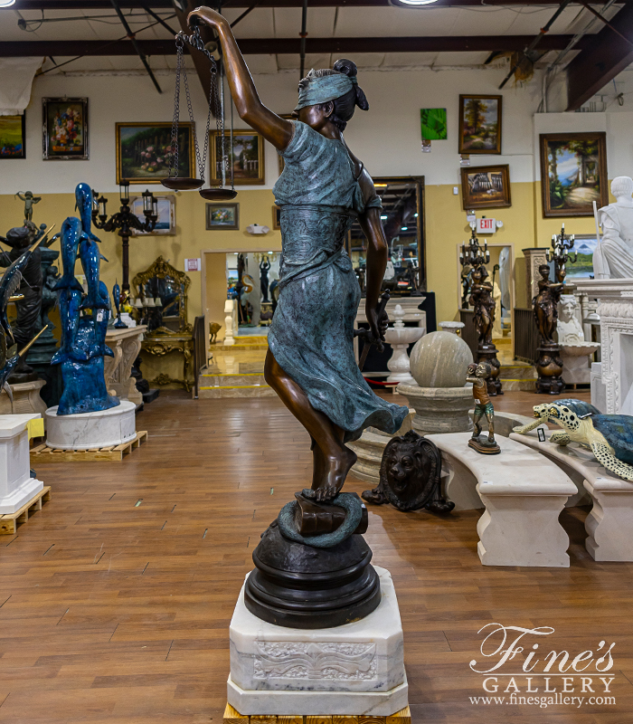 Bronze Statues  - 84 Inch Tall Lady Of Justice In Bronze - BS-1589